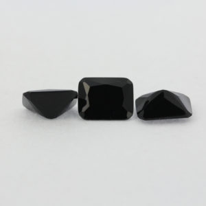 Loose Emerald Cut Black Onyx CZ Gemstone Cubic Zirconia Group