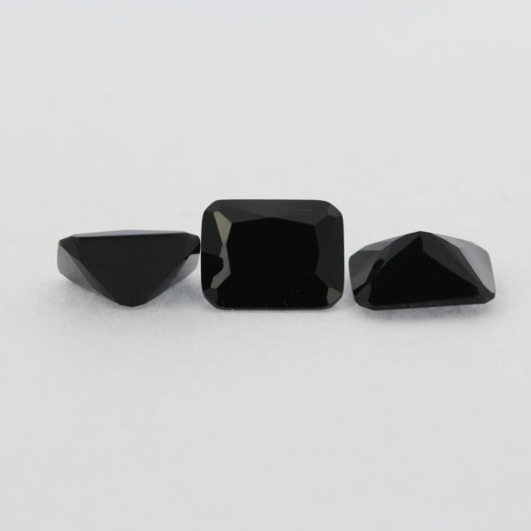 Loose Emerald Cut Black Onyx CZ Gemstone Cubic Zirconia Group
