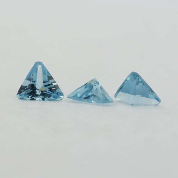 Loose Triangle Cut Aquamarine CZ Gemstone Cubic Zirconia March Birthstone Group