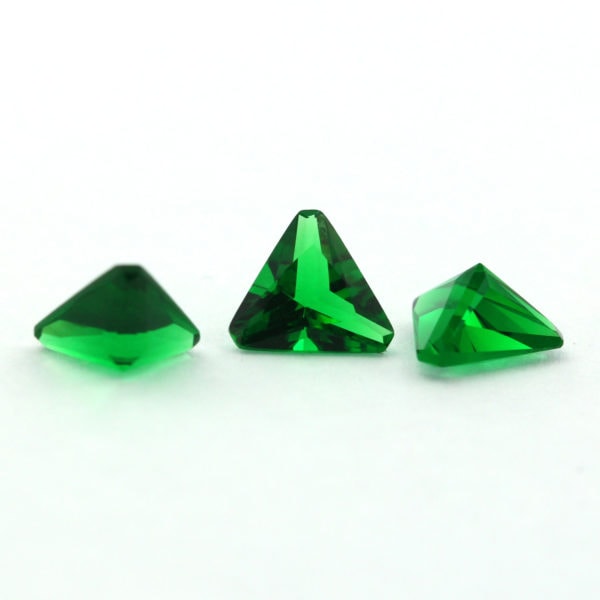 Loose Triangle Cut Emerald CZ Gemstone Cubic Zirconia May Birthstone Group