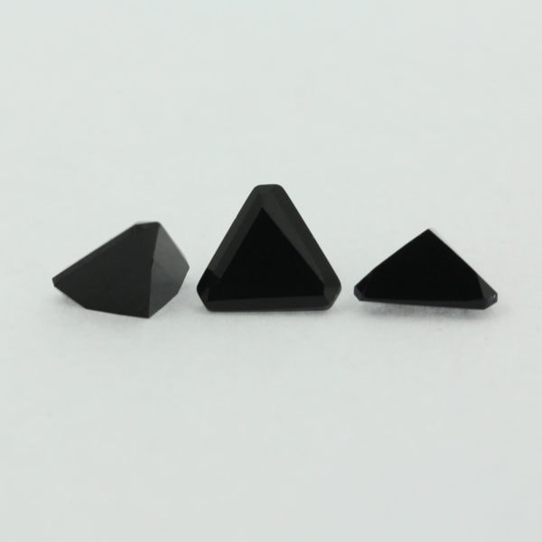 Loose Triangle Cut Black Onyx CZ Gemstone Cubic Zirconia Group