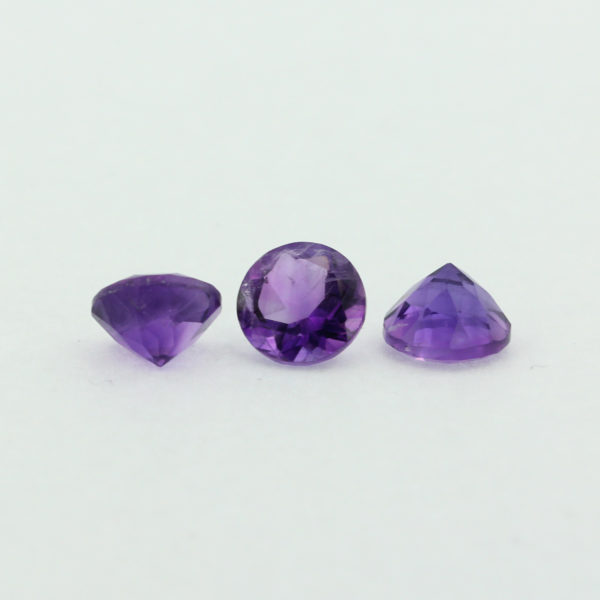 Loose Round Cut Genuine Natural Amethyst Gemstone Semi Precious February Birthstone Group