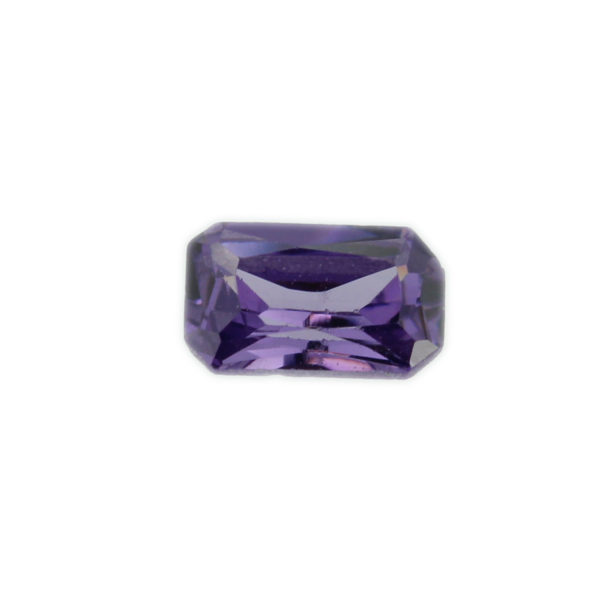 Loose Emerald Cut Amethyst CZ Gemstone Cubic Zirconia February Birthstone Front 5