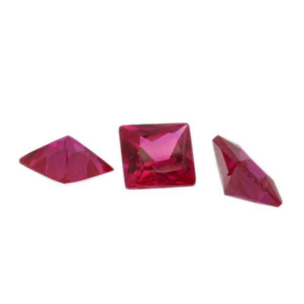 Loose Princess Cut Ruby CZ Gemstone Cubic Zirconia July Birthstone Group 5