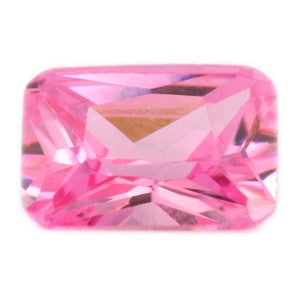 Loose Emerald Cut Pink CZ Gemstone Cubic Zirconia October Birthstone