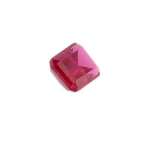 Loose Emerald Cut Ruby CZ Gemstone Cubic Zirconia July Birthstone Side Sm