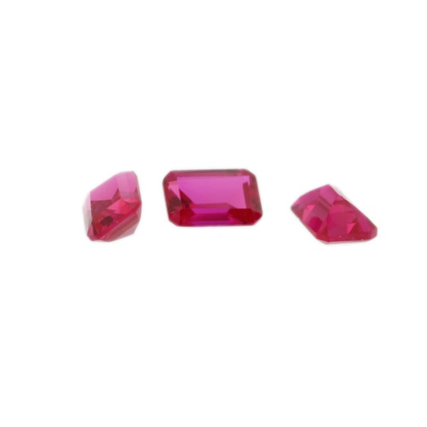 Loose Emerald Cut Ruby CZ Gemstone Cubic Zirconia July Birthstone Group Sm