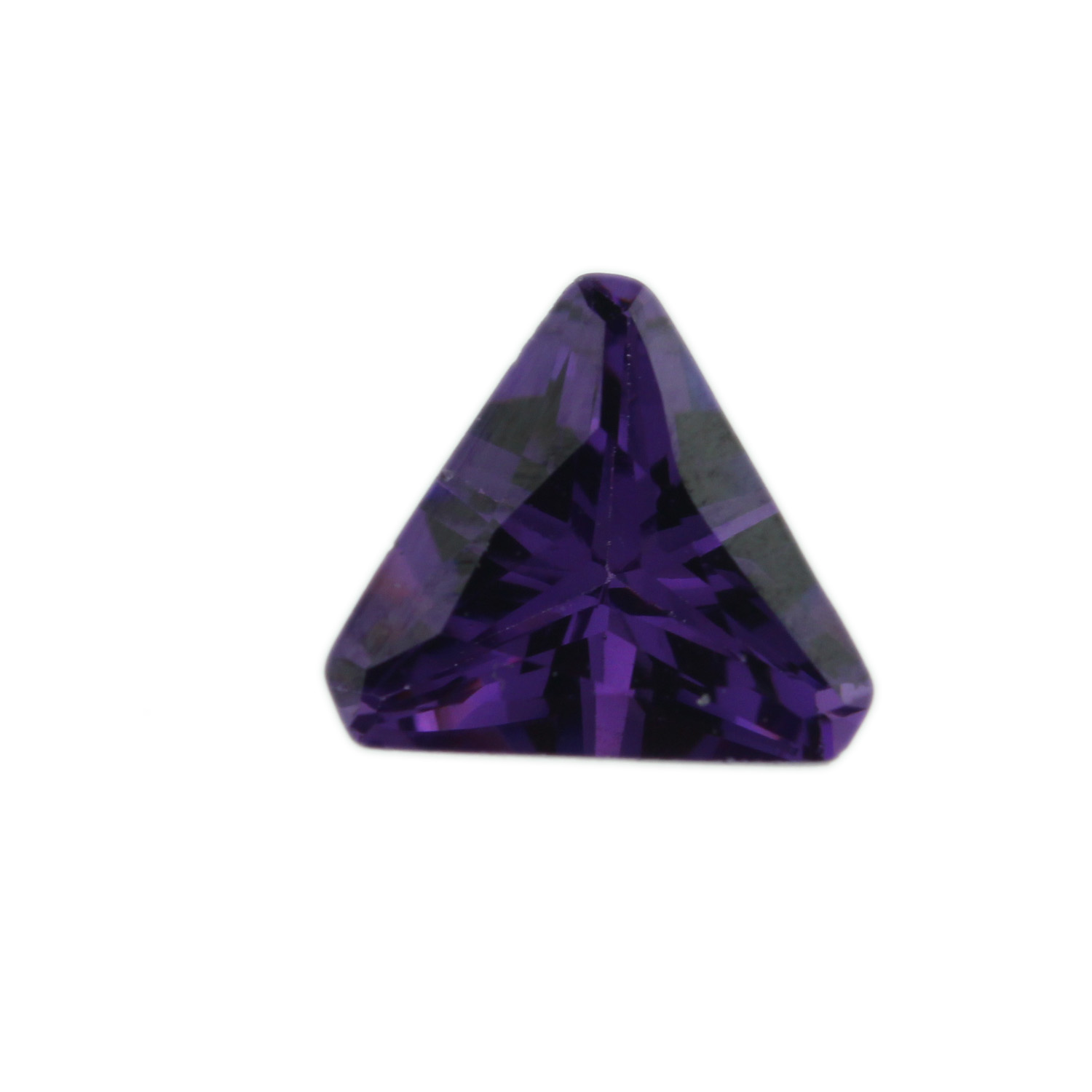 Loose Triangle Cut Amethyst CZ Gemstone Cubic Zirconia February Birthstone