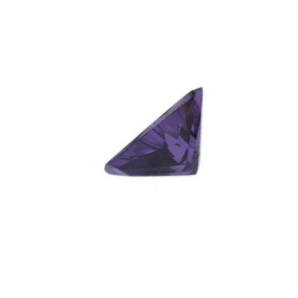 Loose Triangle Cut Amethyst CZ Gemstone Cubic Zirconia February Birthstone Side