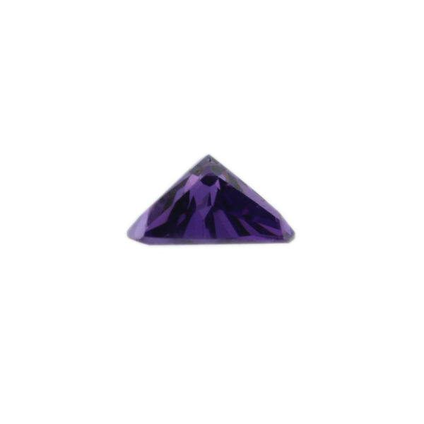 Loose Triangle Cut Amethyst CZ Gemstone Cubic Zirconia February Birthstone Back