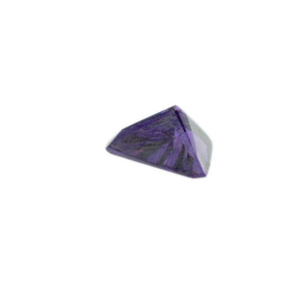 Loose Triangle Cut Amethyst CZ Gemstone Cubic Zirconia February Birthstone Down