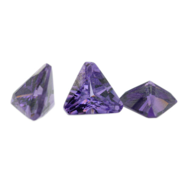 Loose Triangle Cut Amethyst CZ Gemstone Cubic Zirconia February Birthstone Group