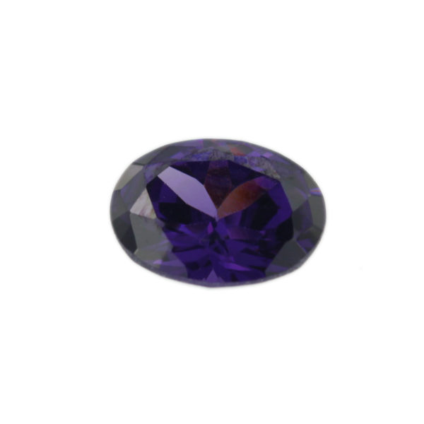 Loose Oval Cut Amethyst CZ Gemstone Cubic Zirconia February Birthstone Front