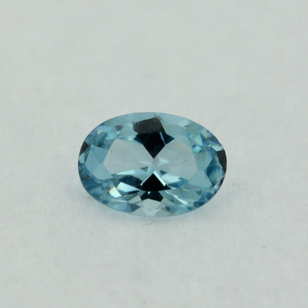 Loose Oval Cut Aquamarine CZ Gemstone Cubic Zirconia March Birthstone Front Small