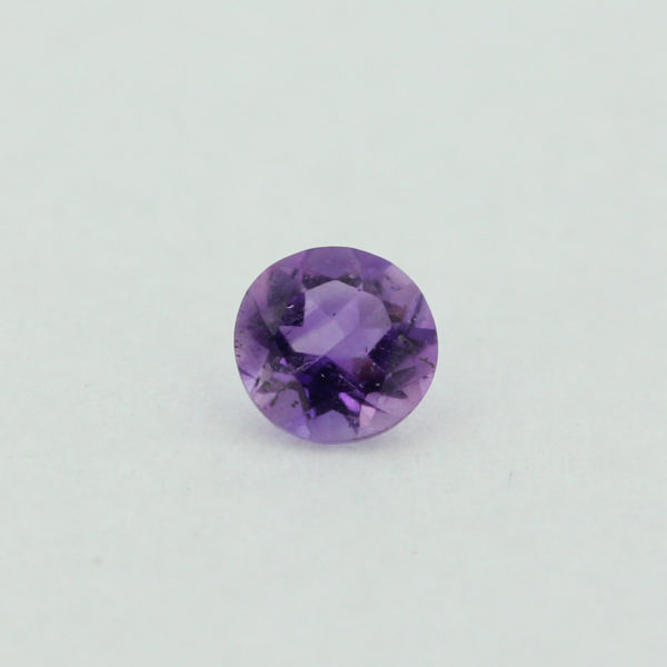 Loose Round Cut Genuine Natural Amethyst Gemstone Semi Precious February Birthstone Front Sm