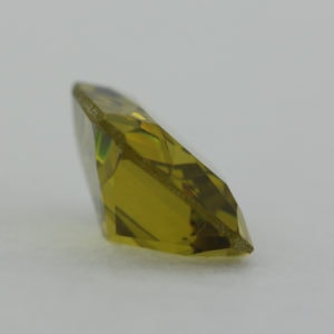 Loose Emerald Cut Peridot CZ Gemstone Cubic Zirconia August Birthstone Back 2