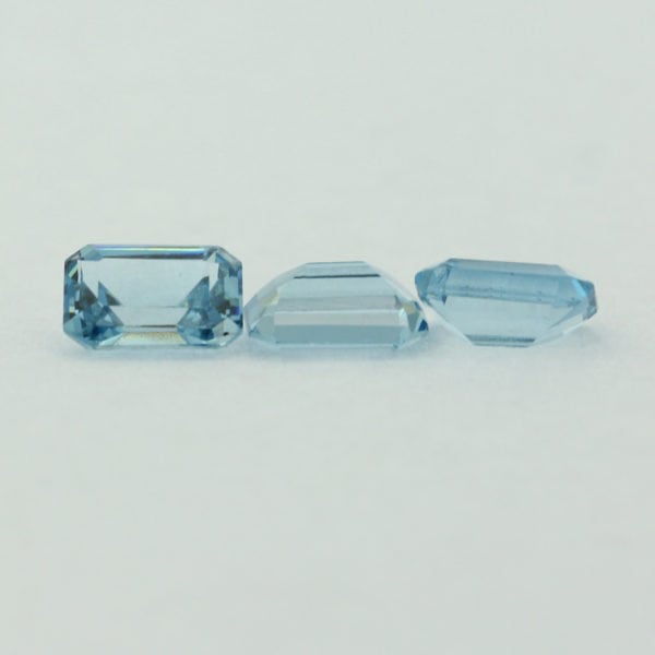 Loose Emerald Cut Aquamarine CZ Gemstone Cubic Zirconia March Birthstone Group 5