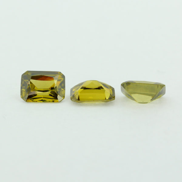 Loose Emerald Cut Peridot CZ Gemstone Cubic Zirconia August Birthstone Group 2