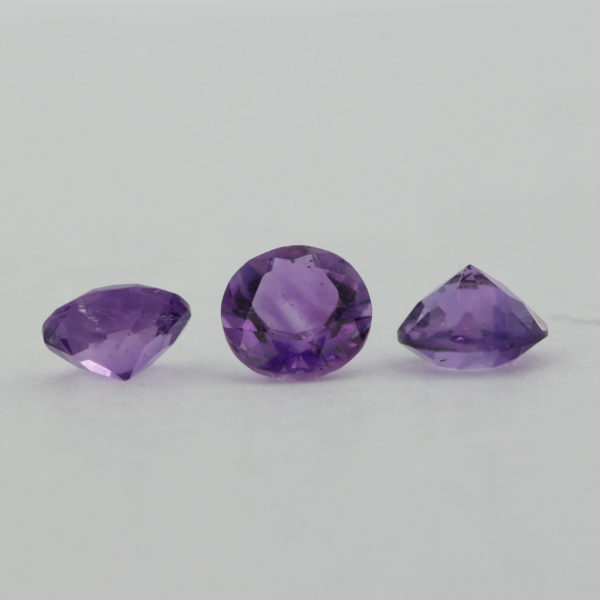 Loose Round Cut Genuine Natural Amethyst Gemstone Semi Precious February Birthstone Group Sm