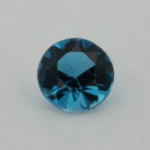 Loose Round Cut Genuine Natural Blue Zircon Gemstone Semi Precious December Birthstone Front