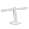 White Faux Leather T-Bar 4 Pair Earring Jewelry Display Holder Stand