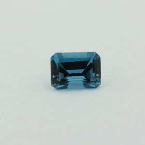 Loose Emerald Cut Genuine Natural Blue Zircon Gemstone Semi Precious December Birthstone Front