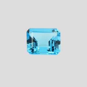Loose Emerald Cut Genuine Natural Blue Topaz Gemstone Semi Precious November Birthstone Front