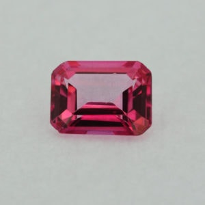 Loose Emerald Cut Genuine Natural Pink Topaz Gemstone Semi Precious October Birthstone Front
