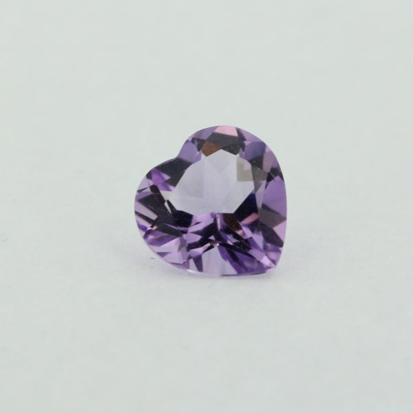 Loose Heart Shape Genuine Natural Amethyst Gemstone Semi Precious February Birthstone Front