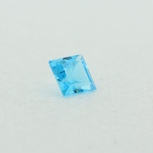 Loose Princess Cut Genuine Natural Blue Topaz Gemstone Semi Precious November Birthstone Side