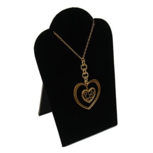 Small Black Velvet Necklace Chain Jewelry Display Holder Padded Neckform Easel Stand