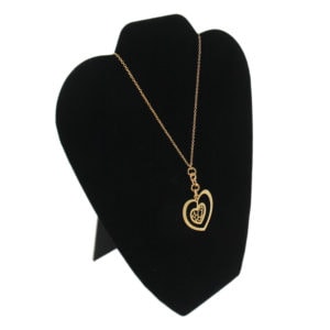 Medium Black Velvet Necklace Chain Jewelry Display Holder Padded Neckform Easel Stand