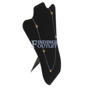 Extra Large Black Velvet Necklace Chain Jewelry Display Holder Padded Neckform Easel Stand Angle