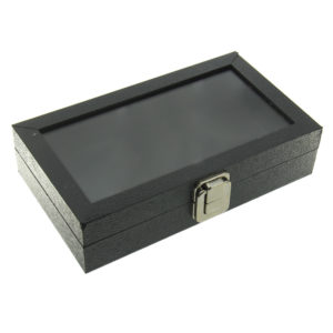 Showcase Jewellery Box Jewelery Tray with Glass Lid White/Black 
