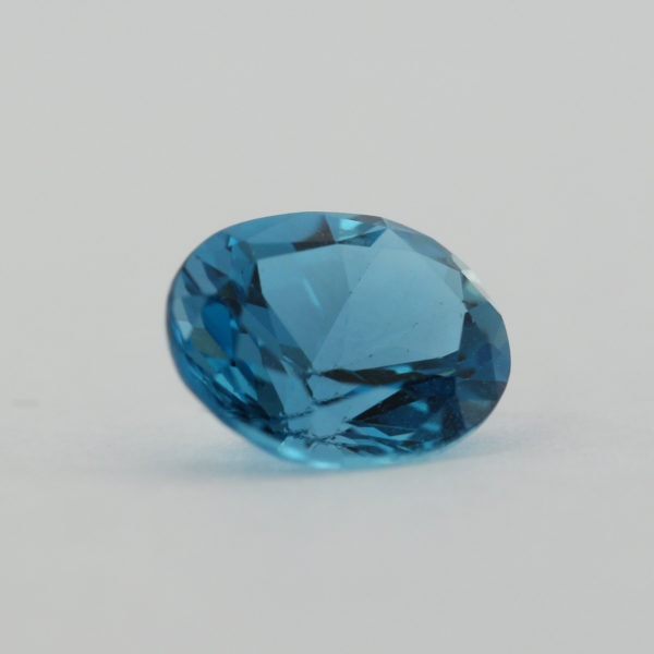 Loose Oval Cut Genuine Natural Blue Zircon Gemstone Semi Precious December Birthstone Side