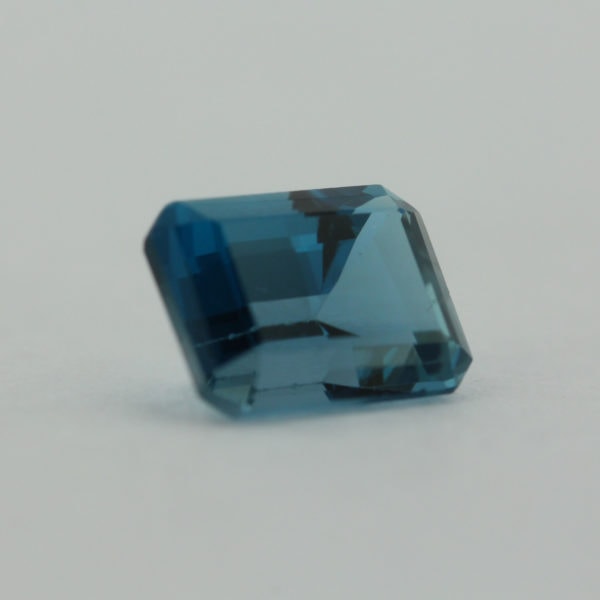 Loose Emerald Cut Genuine Natural Blue Zircon Gemstone Semi Precious December Birthstone Side