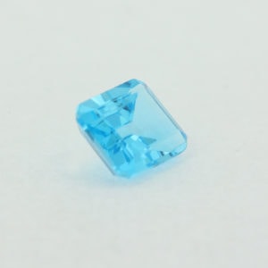 Loose Emerald Cut Genuine Natural Blue Topaz Gemstone Semi Precious November Birthstone Side