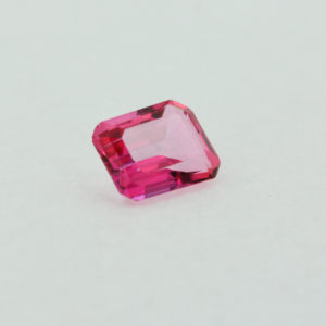 Loose Emerald Cut Genuine Natural Pink Topaz Gemstone Semi Precious October Birthstone Side