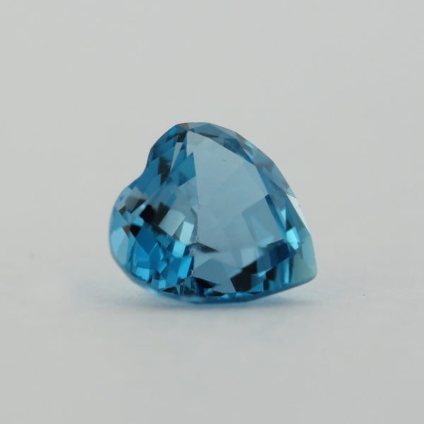 Loose Heart Shape Genuine Natural Blue Zircon Gemstone Semi Precious December Birthstone Side