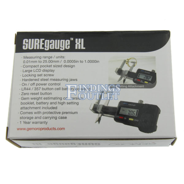 GemOro Sure Gauge XL Millimeter Gauge Box Back