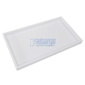 White Plastic Tray Full Size Stackable Tray For Jewelry Rings Chains Bracelets Angle