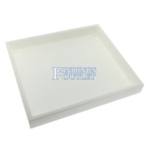 White Plastic Tray Multi-Purpose Stackable Tray Jewelry Rings Chains Bracelets Angle