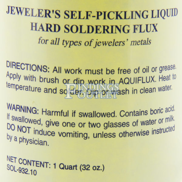 One Quart Aquiflux Soldering Flux Directions