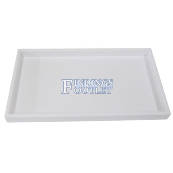 White Plastic Tray Full Size Stackable Tray For Jewelry Rings Chains Bracelets Top