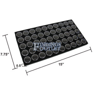 Black 50 Slot Gem Jar Foam Insert Gemstone Organize Store Display Gem Stones Dimensions