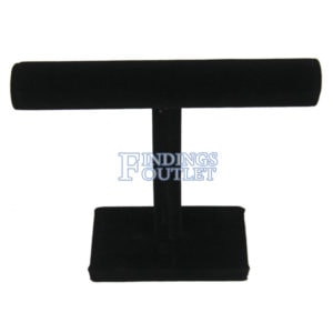 Black Velvet Bracelet & Necklace Jewelry Display Holder Oval T-Bar Stand Straight