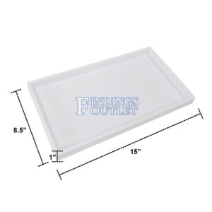 White Plastic Tray Full Size Stackable Tray For Jewelry Rings Chains Bracelets Dimension