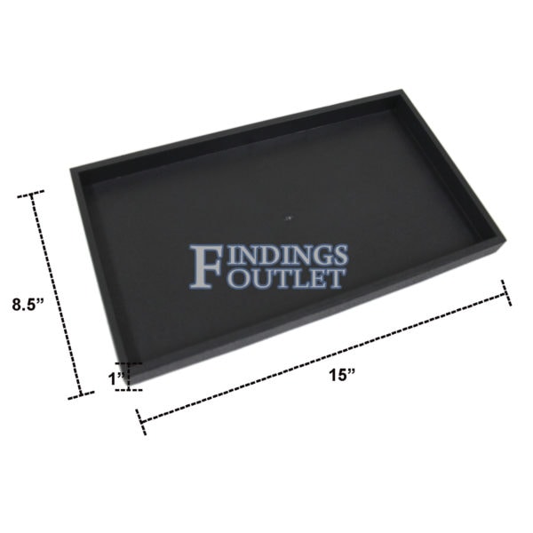 Black Plastic Tray Full Size Stackable Tray For Jewelry Rings Chains Bracelets Dimension