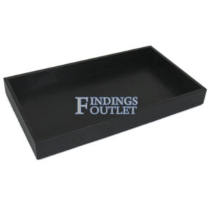 Tall Black Plastic Tray Full Size Stackable Tray For Jewelry Rings Chains Bracelets Angle