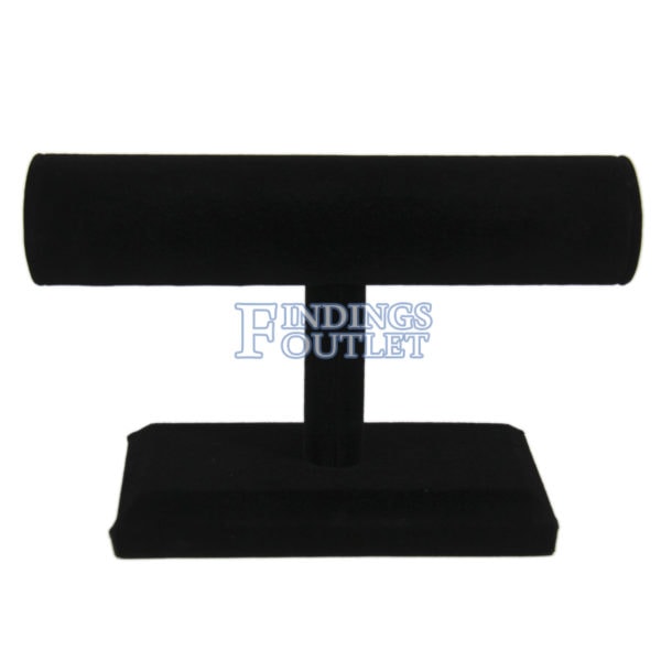 Black Velvet Bracelet & Necklace Jewelry Display Holder Small T-Bar Stand Plain